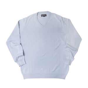 Vintage Barbour Embroidered Logo V-Neck Sweater Size L